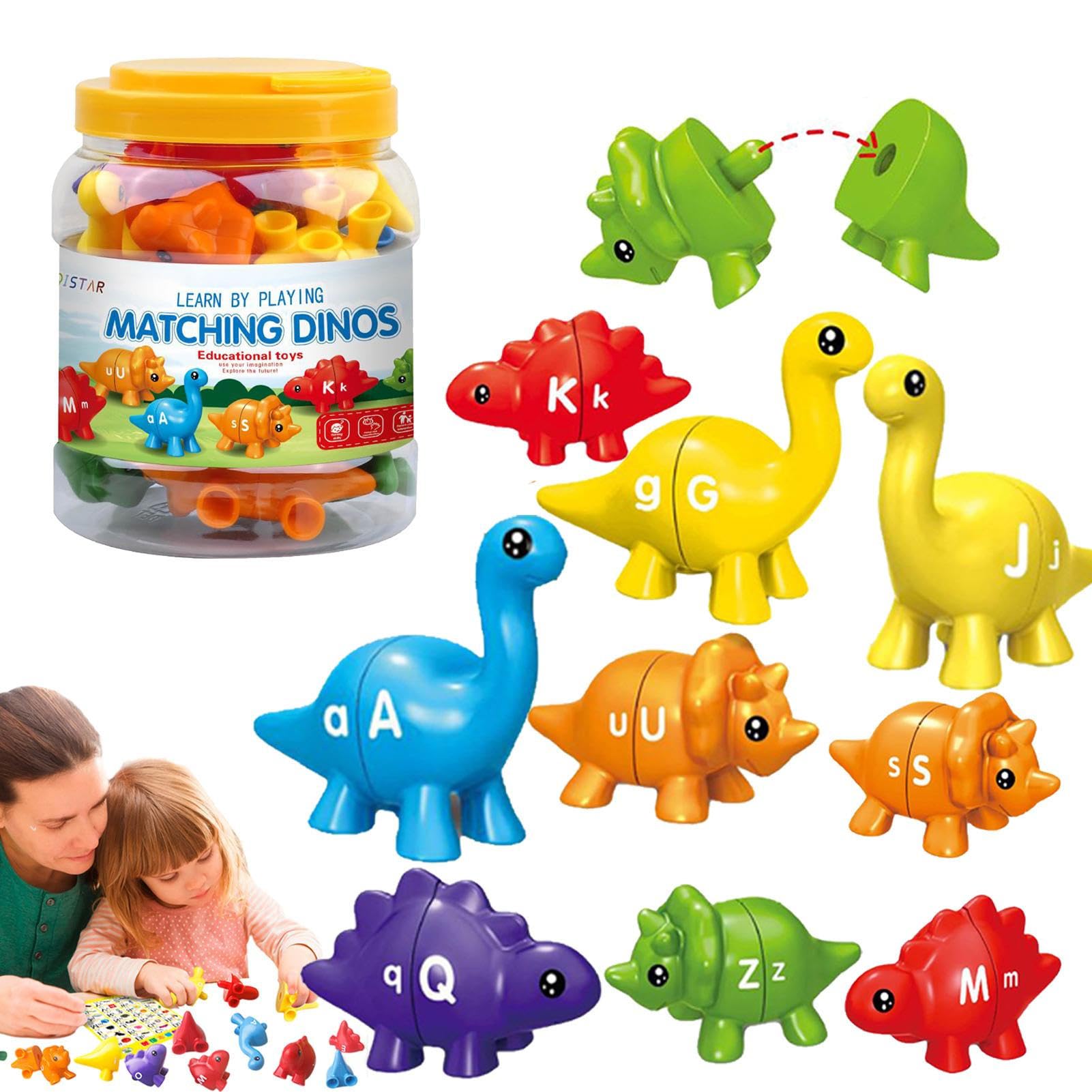 Dinosaur Figurine Set - Dino Literacy Lab - 26-Piece Bilingual