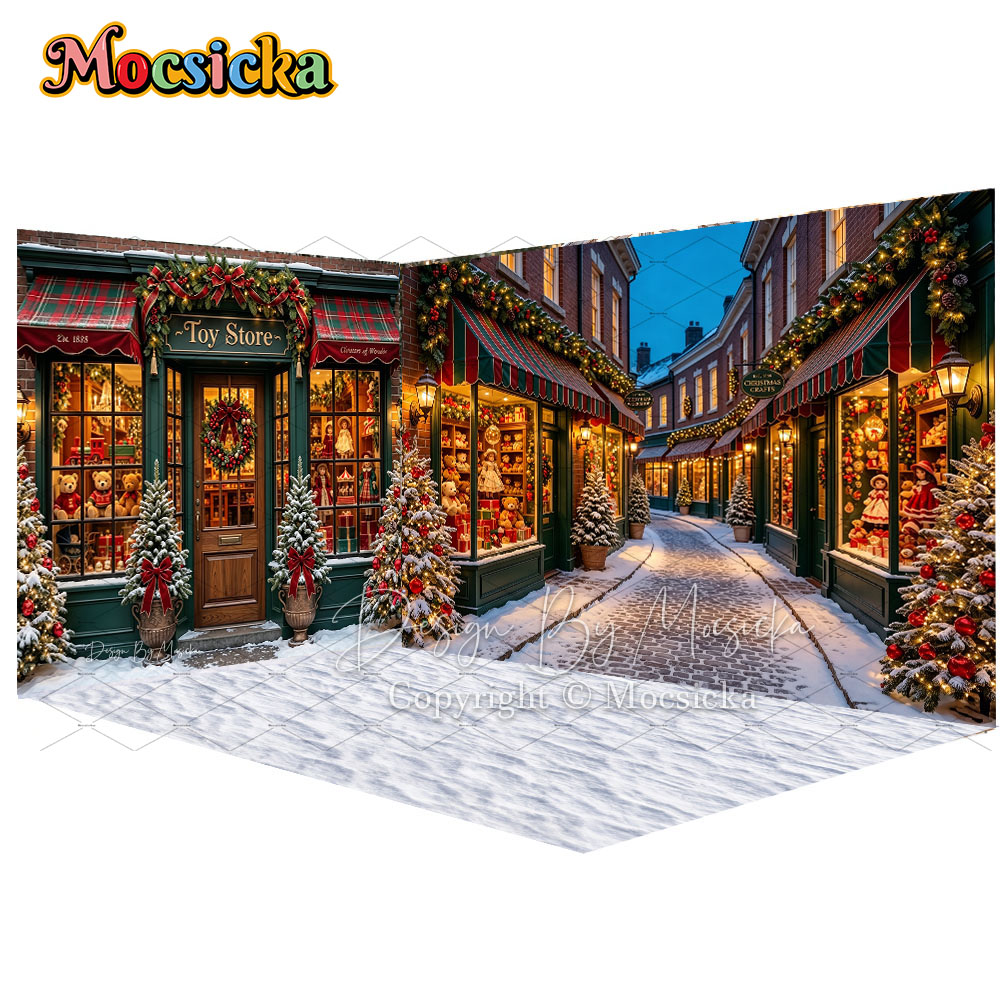 Toys Background For Kids - Mocsicka Christmas Toy Store Street Corner
