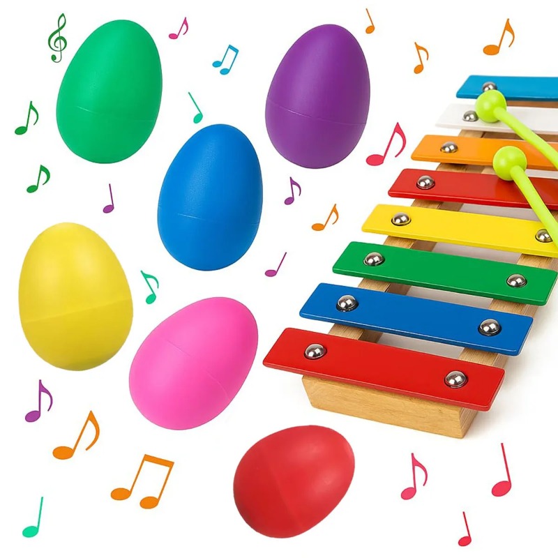 Kids Toys Easter - 5 PCS Plastic Egg Music Shakers