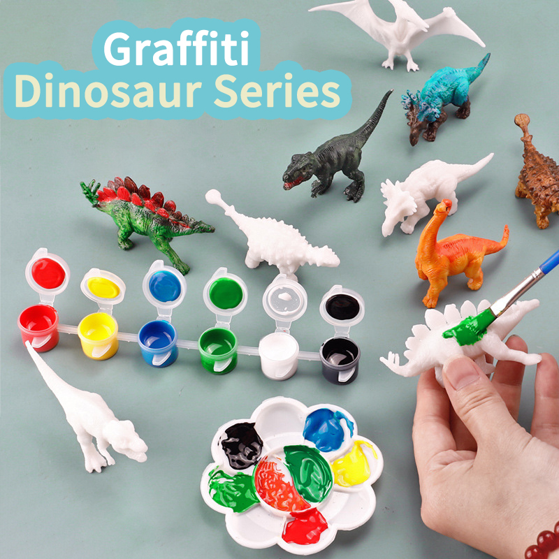 6pcs/8pcs, DIY Coloring Dinosa - Dinosaur Figurine Set ulasan dan harga
