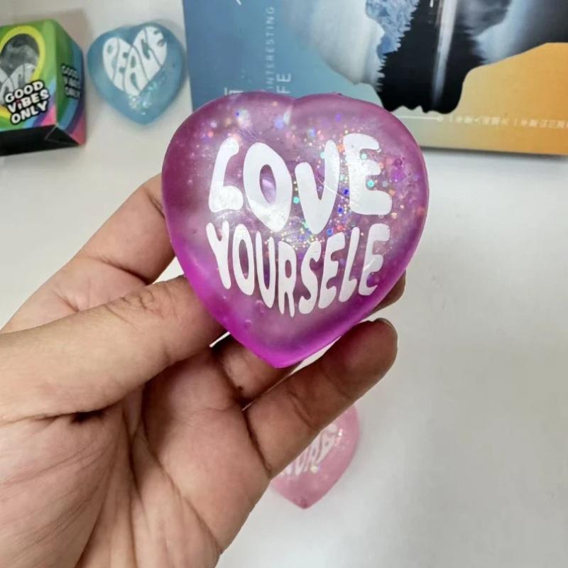 1pcs Glitter Heart Shaped Sque - Kids Toys Quotes ulasan dan harga