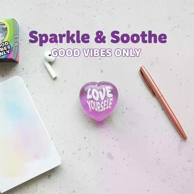 Soft Glitter Heart Squeeze Toy - Kids Toys Quotes ulasan dan harga