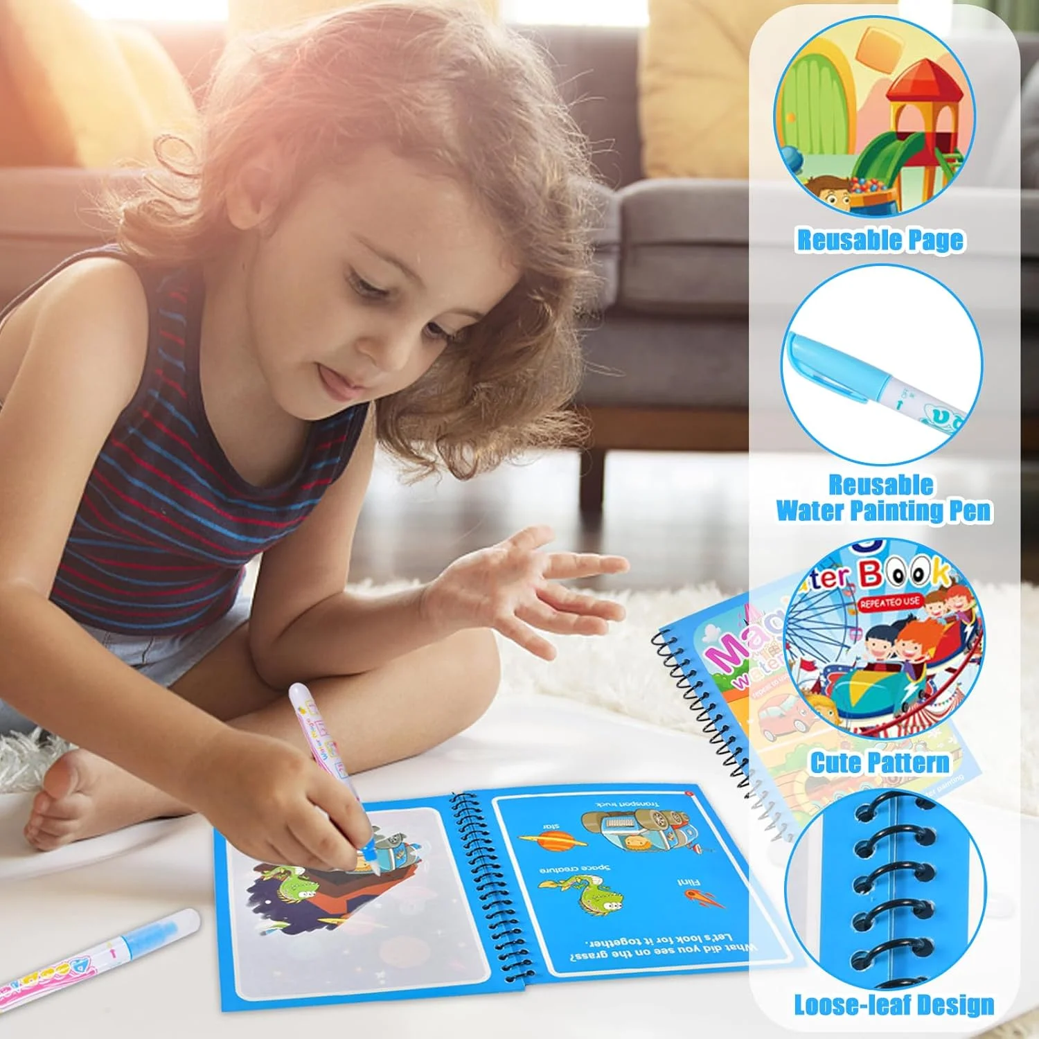 Kids Graffiti Coloring Water P - Dinosaur Figurine Set ulasan dan harga