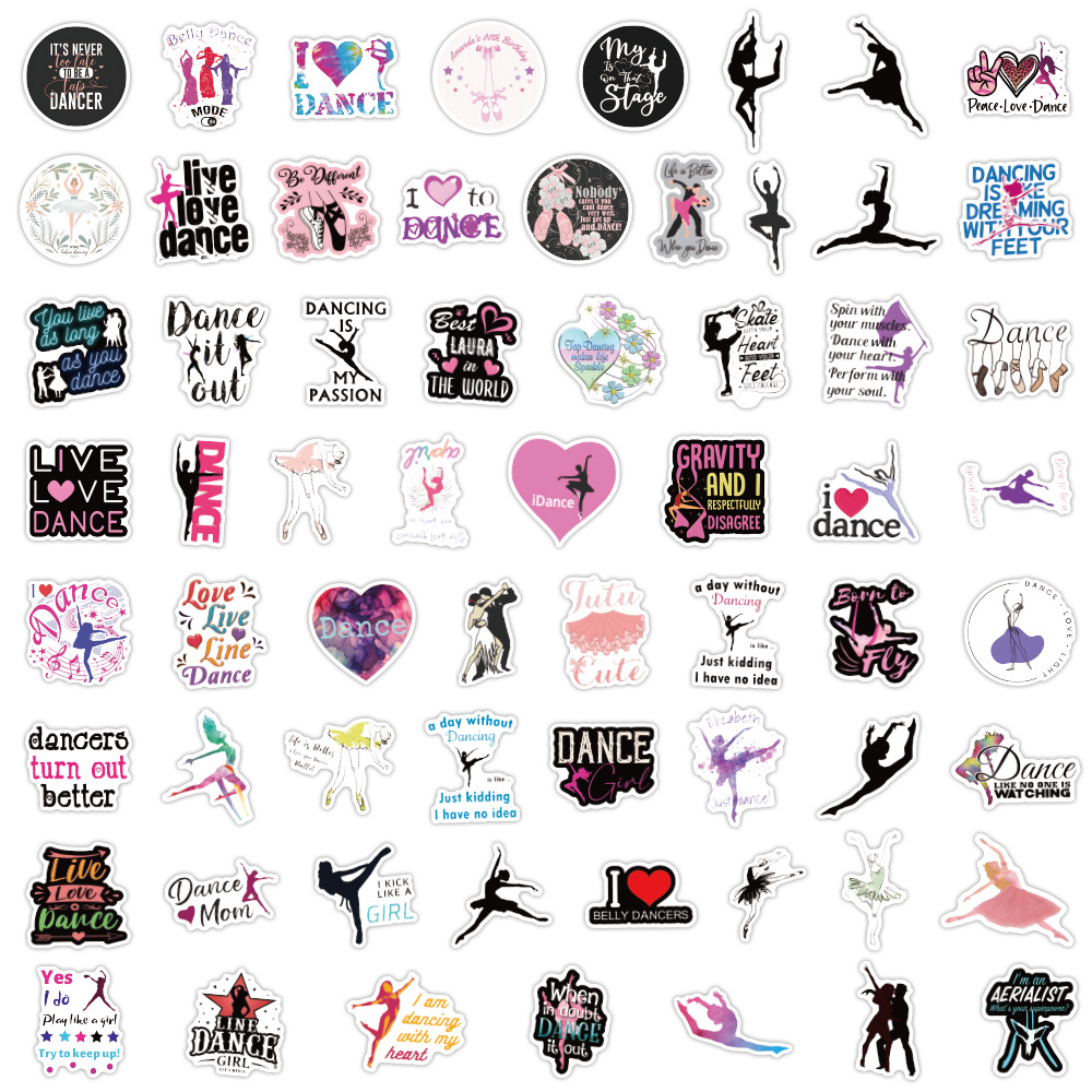 60PCS No RepeatDance Stickers  - Kids Toys Quotes ulasan dan harga