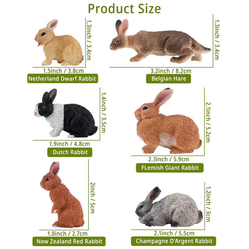 12Pcs Simulation Rabbit Farm A - Kids Toys Easter ulasan dan harga