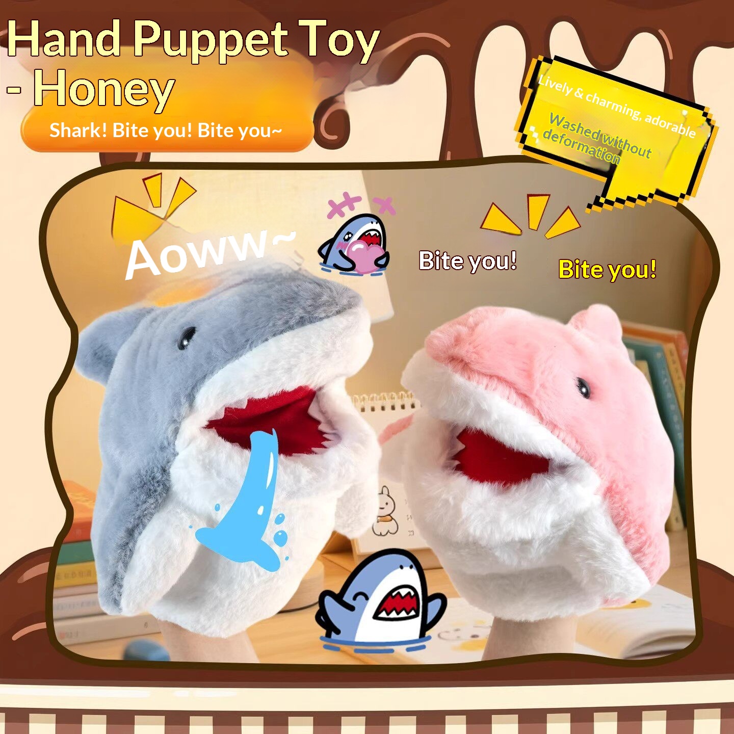 Shark Hand Puppet Plush Shark  - Soft Plush Doll ulasan dan harga