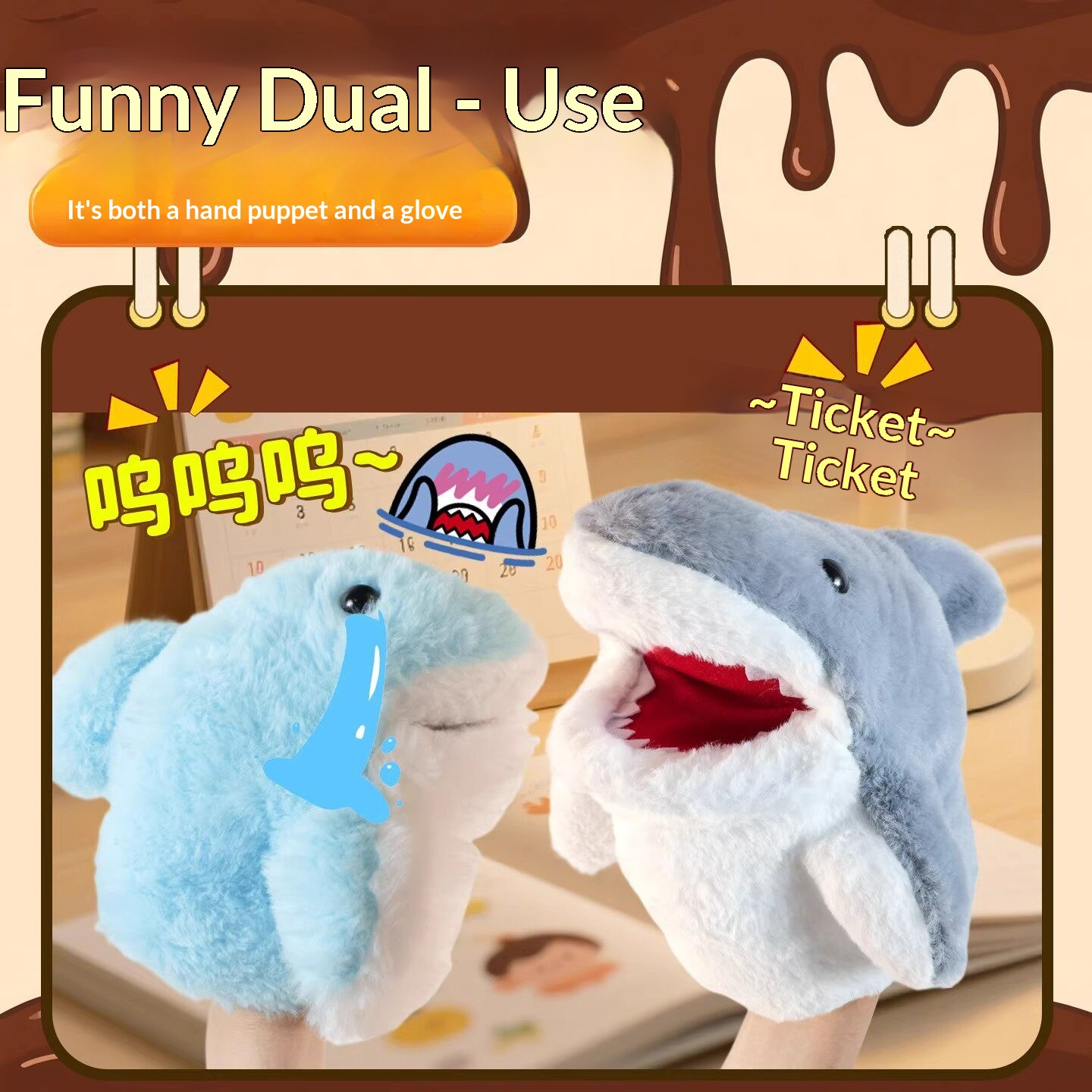 Shark Hand Puppet Plush Shark  - Soft Plush Doll ulasan dan harga