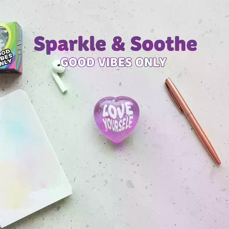 Soft Glitter Heart Squeeze Toy - Kids Toys Quotes ulasan dan harga