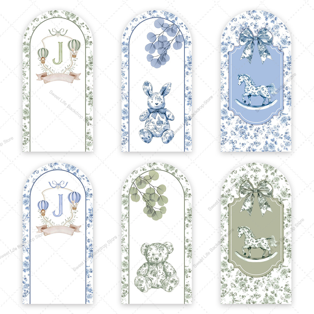 Blue Green Floral Bow Arch Bac - Toys Background For Kids ulasan dan harga