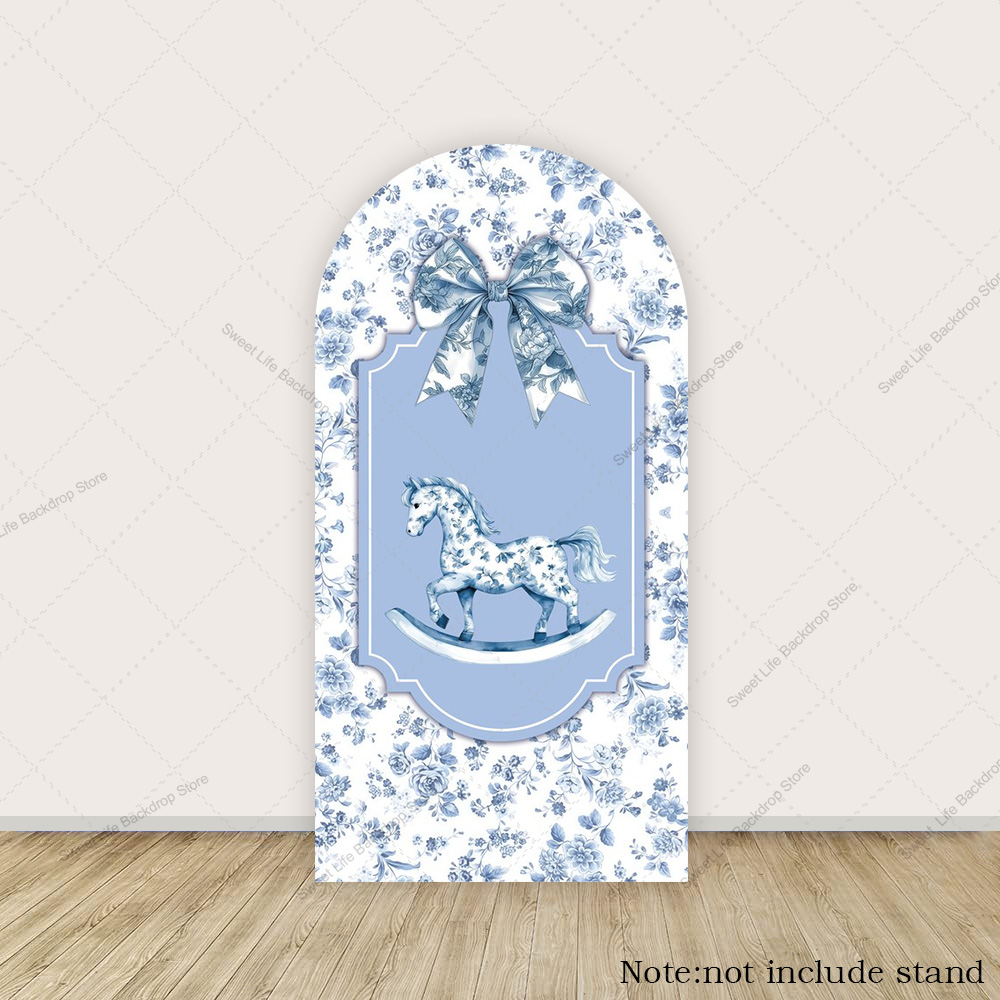 Blue Green Floral Bow Arch Bac - Toys Background For Kids ulasan dan harga
