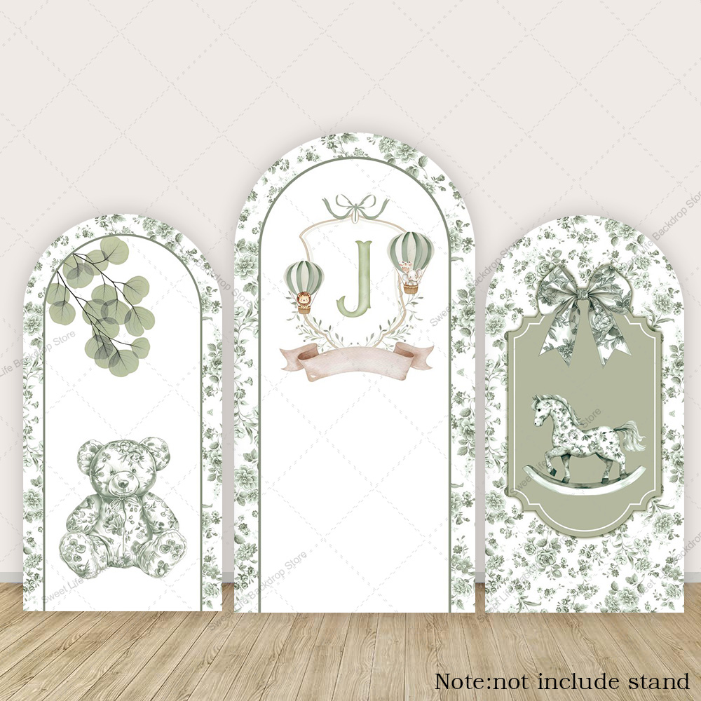 Blue Green Floral Bow Arch Bac - Toys Background For Kids ulasan dan harga