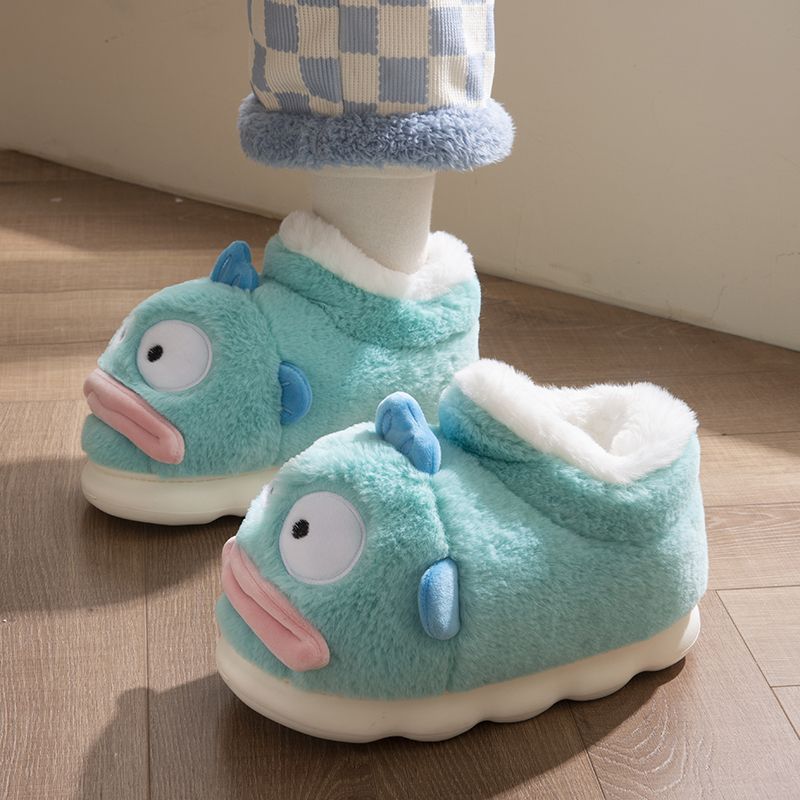 Cartoon Hangyodon Plush Slippe - Soft Plush Doll ulasan dan harga