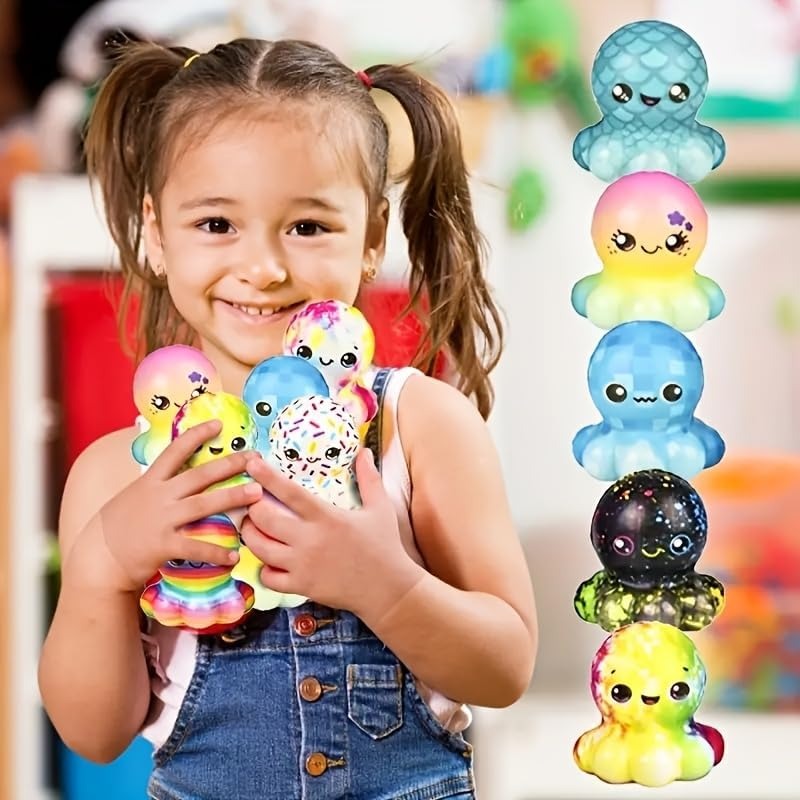 6/12PCS Octopus Slow Squishy T - Kids Toys Easter ulasan dan harga