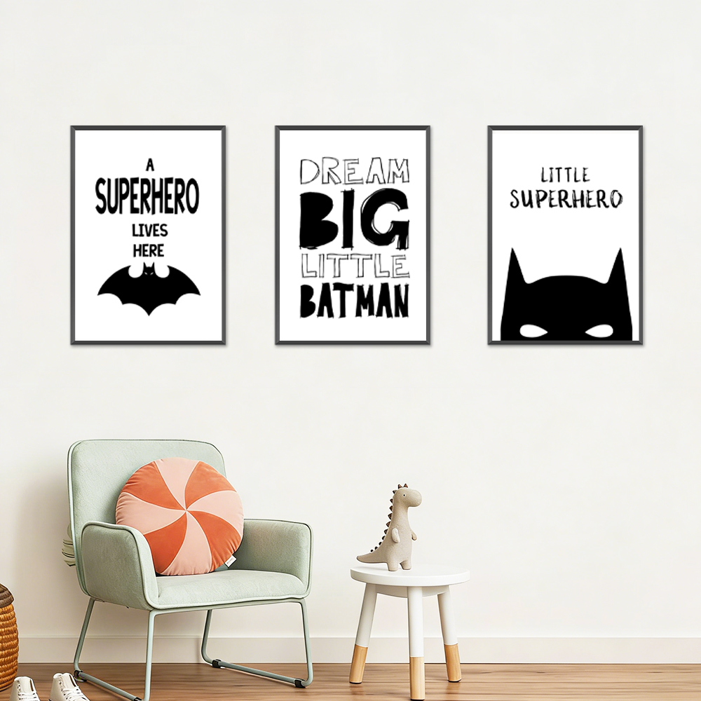 Black and White Superheroes Mi - Kids Toys Quotes ulasan dan harga